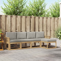 vidaXL Utomhussoffset 5 pcs Vit och ljusgrå 249 x 122,5 x 73 cm