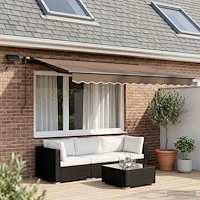 vidaXL Utdragbar markis Taupe 300 x 250 cm Duk och Aluminium