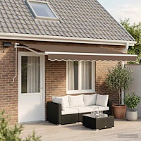 vidaXL Utdragbar markis Taupe 500 × 350 cm Duk och Aluminium