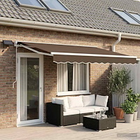 vidaXL Manuell markisram med LED-lampor Taupe 5 × 3,5 m