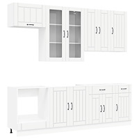 vidaXL Köksenhet LUCCA 8 pcs Vit Konstruerat trä