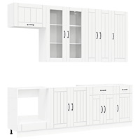 vidaXL Köksenhet LUCCA 8 pcs Vit Konstruerat trä