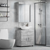 vidaXL Badrumsmöbelset TULUM 2 pcs Betonggrå 60 x 34 x 63 cm