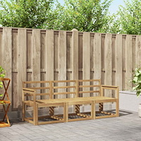 vidaXL Utomhussoffset 3 pcs Vit 189,5 x 63 x 73 cm Massivt Akaciaträ