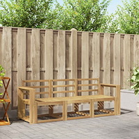 vidaXL Utomhussoffset 3 pcs Vit 197,5 x 63 x 73 cm Massivt Akaciaträ