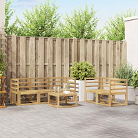 vidaXL Utomhussoffset 6 pcs Vit 59 x 59 x 37 cm Massivt Akaciaträ