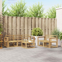 vidaXL Utomhussoffset 6 pcs Vit 59 x 59 x 37 cm Massivt Akaciaträ