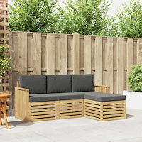 vidaXL Utomhussoffset 4 pcs Vit och antracit 189,5 x 122,5 x 73 cm