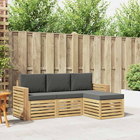 vidaXL Utomhussoffset 4 pcs Vit och antracit 197,5 x 122,5 x 73 cm
