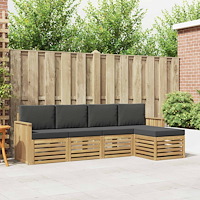 vidaXL Utomhussoffset 5 pcs Vit och antracit 249 x 122,5 x 73 cm