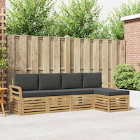 vidaXL Utomhussoffset 5 pcs Vit och antracit 253 x 122,5 x 73 cm