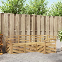 vidaXL Soffgrupper 4 pcs Vit 190 x 130,5 x 73 cm Massivt Akaciaträ