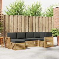 vidaXL Utomhussoffset 6 pcs Vit och antracit Polyester