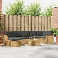 vidaXL Utomhussoffset 8 pcs Vit och antracit 59 x 59 x 37 cm Polyester