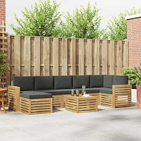 vidaXL Utomhussoffset 8 pcs Vit och antracit 59 x 59 x 37 cm Polyester