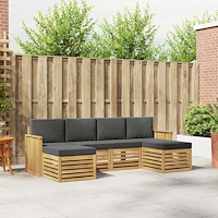 vidaXL Utomhussoffset 6 pcs Vit och antracit 249 x 122,5 x 73 cm