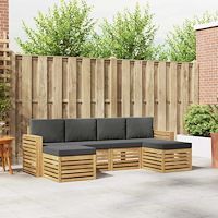 vidaXL Utomhussoffset 6 pcs Vit och antracit 257 x 122,5 x 73 cm
