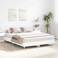 vidaXL Sängram 2 st Vit 152 x 203 cm Konstruerat trä