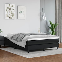 vidaXL Pocketresårmadrass medium svart 137x190x20 cm konstläder