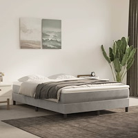 vidaXL Pocketresårmadrass medium ljusgrå 137x190x20 cm sammet