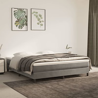 vidaXL Pocketresårmadrass medium ljusgrå 152x203x20 cm sammet