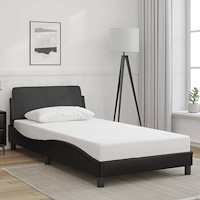 vidaXL Bed Frame "Dover" Black 100x190 cm Faux Leather