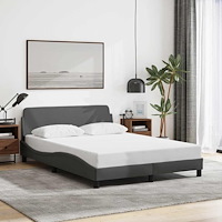 vidaXL Bed Frame "Dover" Dark Grey 137x190 cm Fabric