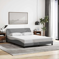 vidaXL Bed Frame "Dover" Light Grey 152x203 cm Fabric
