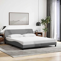 vidaXL Bed Frame "Dover" Light Grey 183x213 cm Fabric