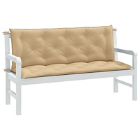 vidaXL Bänkdyna 2 st melerad beige 150x50x7 cm tyg