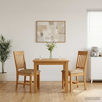 vidaXL Matstol 2 pcs Massivt Ekträ Beige 45 x 59 x 92 cm