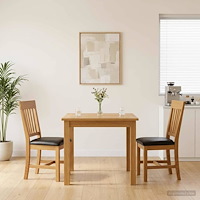 vidaXL Matstol 2 pcs Massivt Ekträ Svart 45 x 59 x 92 cm