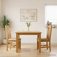 vidaXL Matstol 2 pcs Massivt Ekträ Beige 45 x 54 x 100 cm