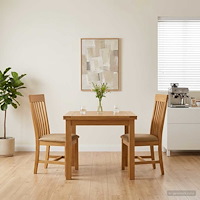 vidaXL Matstol 2 pcs Massivt Ekträ Beige 45 x 59,5 x 100 cm