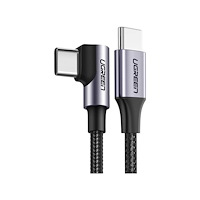 Ugreen Ugreen US255 USB-C till USB-C-kabel 3 m, 60 W, vinklad (svar...