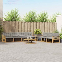 vidaXL Utomhussoffset 8 pcs Vit och ljusgrå