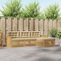 vidaXL Utomhussoffset 4 pcs Vit och Beige