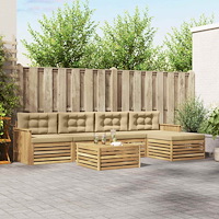 vidaXL Utomhussoffset 6 st Vit och Beige Polyester