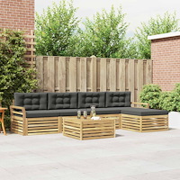 vidaXL Utomhussoffset 6 pcs Vit och antracit 79 x 79 x 37 cm Polyester