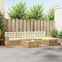 vidaXL Utomhussoffset 6 pcs Vit och grädde 79 x 79 x 37 cm Polyester