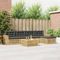 vidaXL Utomhussoffset 6 pcs Vit och antracit 79 x 79 x 37 cm Polyester