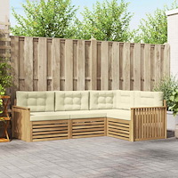 vidaXL Utomhussoffset 4 pcs Vit och grädde 247,5 x 168,5 x 73 cm