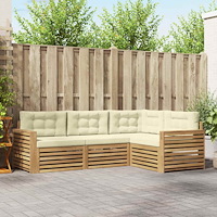 vidaXL Utomhussoffset 4 pcs Vit och grädde 251,5 x 172,5 x 73 cm