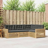 vidaXL Utomhussoffset 4 pcs Vit och antracit 251,5 x 172,5 x 73 cm