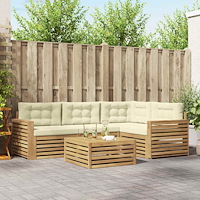 vidaXL Utomhussoffset 5 pcs Vit och grädde 79 x 79 x 37 cm Polyester