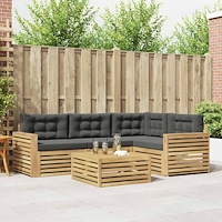 vidaXL Utomhussoffset 5 pcs Vit och antracit 79 x 79 x 37 cm Polyester