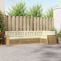 vidaXL Utomhussoffset 5 pcs Vit och grädde 327 x 168,5 x 73 cm