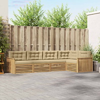 vidaXL Utomhussoffset 5 st Vit och Beige Polyester