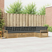 vidaXL Utomhussoffset 5 pcs Vit och antracit 329 x 170,5 x 73 cm