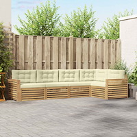 vidaXL Utomhussoffset 5 pcs Vit och grädde 331 x 172,5 x 73 cm